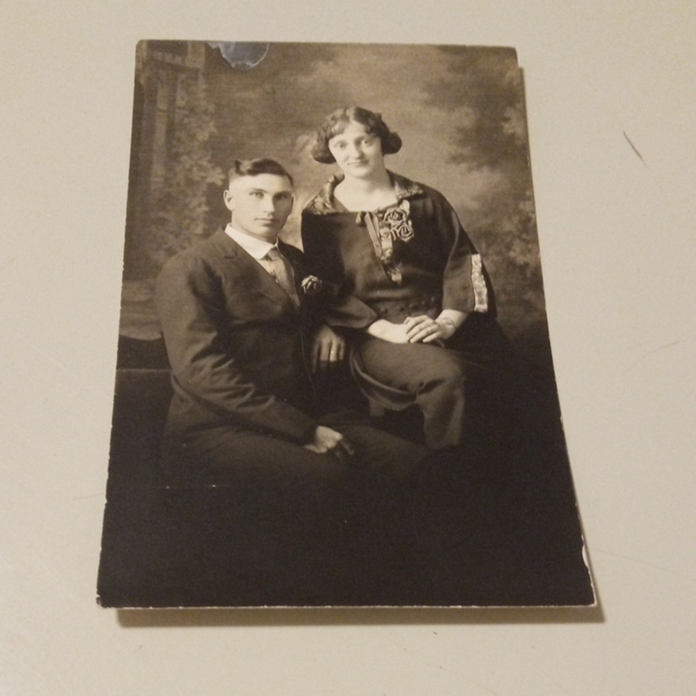 Antique Black And White Postcard Photograph